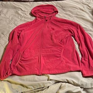 The north face zip up hoodie. Fuchsia. Size XL  EUC